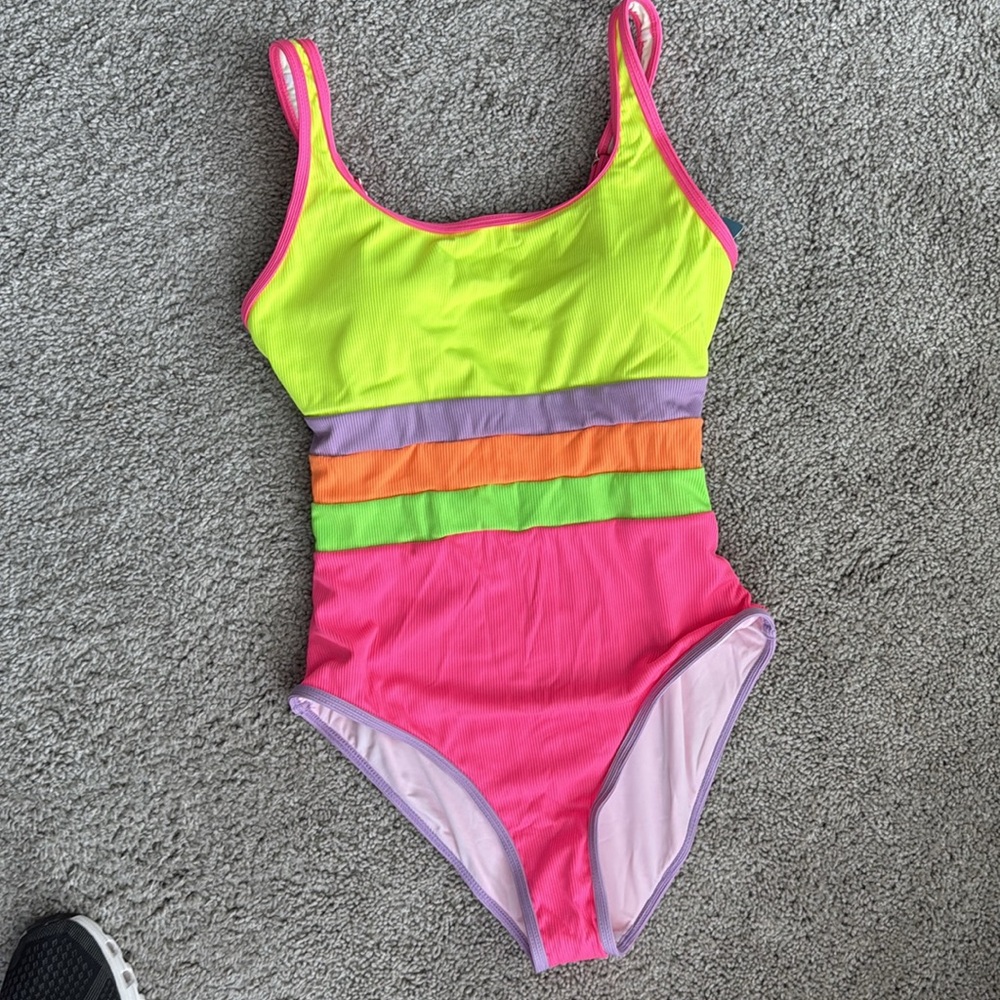Neon Colorblock Swimsuit - Picture 6 of 7